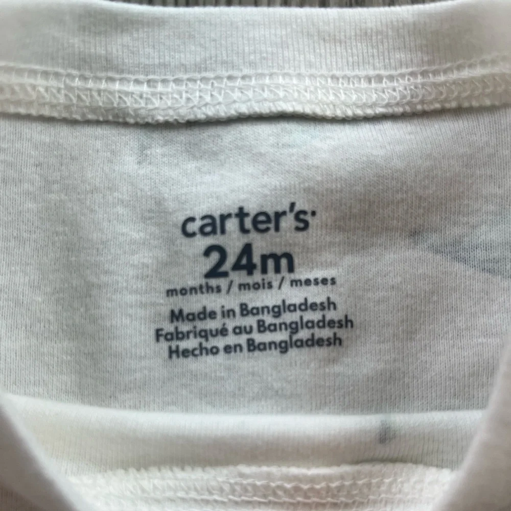 Carter’s Shark Print Tank Top Onesie Blue White 24 Month